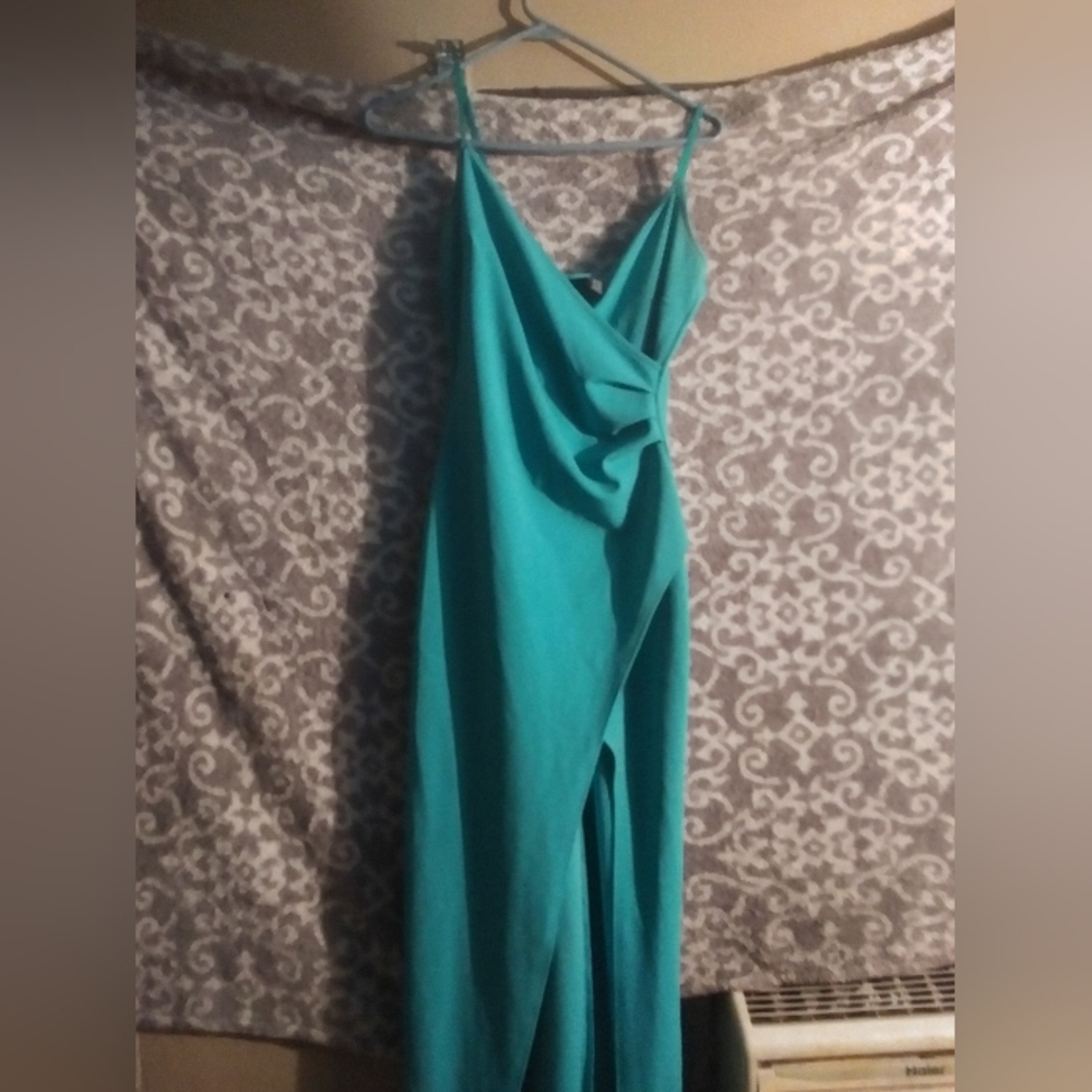 Teal prom dress